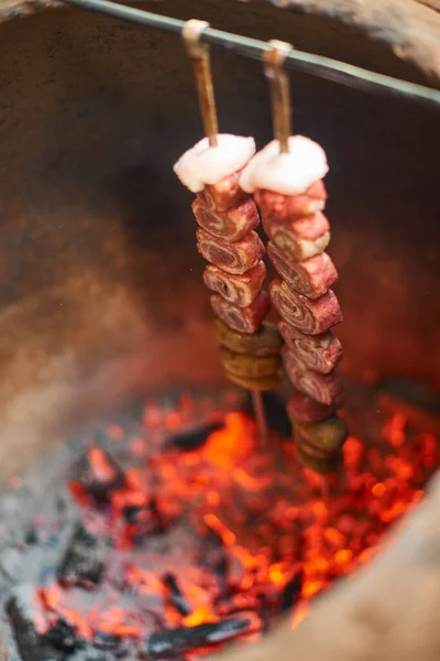 阿塞拜疆Barbecue Kabab关于烟煤的招标 — 图库照片