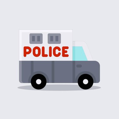 Art illustration symbol icon transportation design logo flat cartoon vehicle of police car