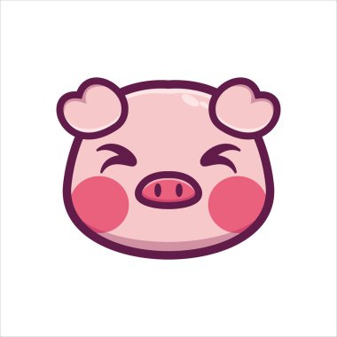 art illustration design concept mascot symbol icon head animal of pig hog