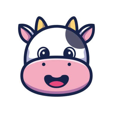 art illustration design concept mascot symbol icon head animal of cow