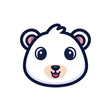 art illustration design concept mascot symbol icon head animal of polar bear