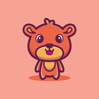 Art illustration symbol icon mascot animal cute design concept of bear