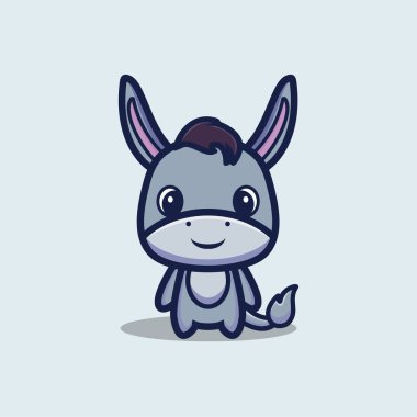 Art illustration symbol icon mascot animal cute design concept of horse