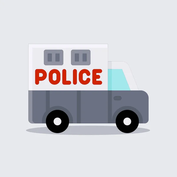 Polis Arabasının Resim Simgesi Simge Taşıma Logosu Düz Çizgi Film — Stok Vektör