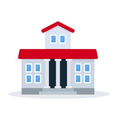 art illustration symbol icon logo building construction design concept of big house build urban city business