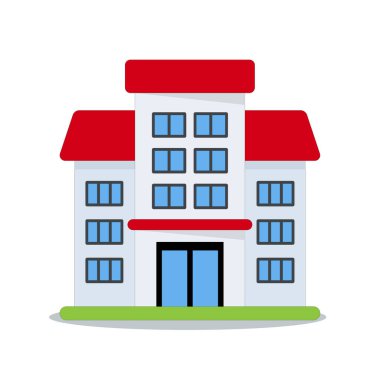 art illustration symbol icon logo building construction design concept of big house build urban city business