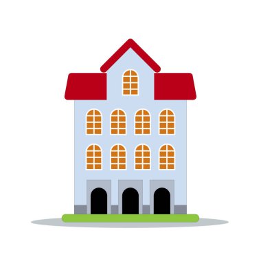 art illustration symbol icon logo building construction design concept of big house build urban city business