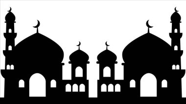 Art illustration background silhouette isolated culture religion of moslem mosque prayer place