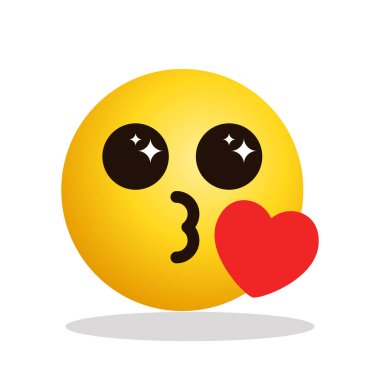 Art illustration Design Emoji face expression symbol emoticon of cute kiss