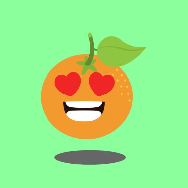 Art illustration sign logo vector symbol icon kawaii mascot doodle emoji fruits of orange expression