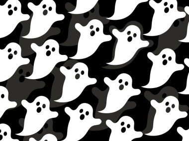 Art illustration background seamless design concept colorful icon symbol logo of boo ghost