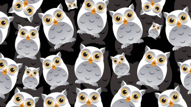 Art illustration background seamless design concept colorful icon symbol logo of white owl