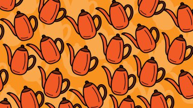 Art illustration symbol flat icon colorful design concept logo of background pattern drink hot tea coffee pot