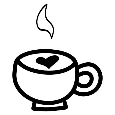 Art illustration symbol flat icon colorful design concept logo of coffee cup