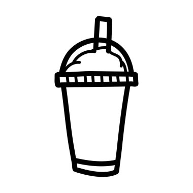 Art illustration symbol flat icon colorful design concept logo of juice drink milkshake