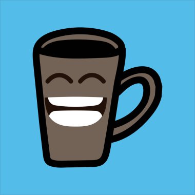 Art illustration symbol flat icon colorful design concept logo of doodle kawaii coffee glass
