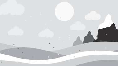 Art illustration landscape view design concept cartoon flat of scenery nature background wallpaper