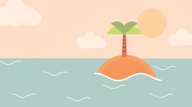 Art illustration landscape view design concept cartoon flat of scenery nature background wallpaper