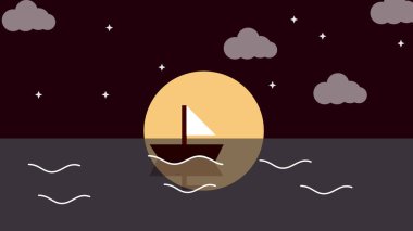 Art illustration landscape view design concept cartoon flat of scenery nature background wallpaper