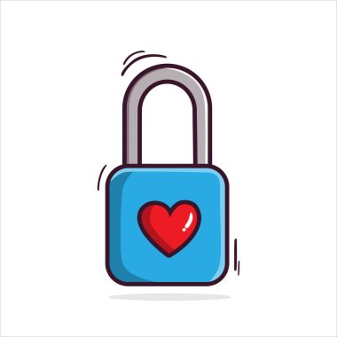 Art illustration icon logo valentine day symbol love romance february design colorful of heart padlock