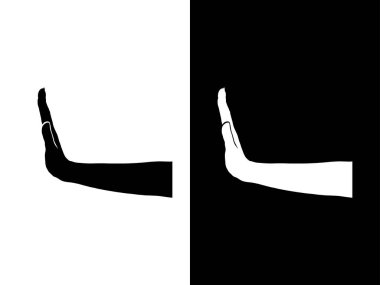 Art illustration design concpet icon black white logo isolated symbol of hand gesture 