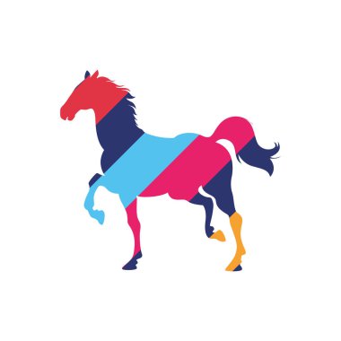 art illustration design concept background landscape icon horse with painting colorful artwork rainbow