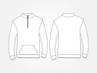 Art illustration design clothes concept fashion wear isolated mock up of jacket track top sport zipper