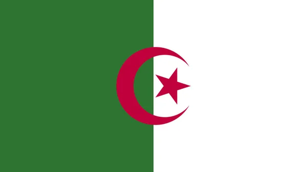Art Illustration Design Nationalflagge Mit Zeichen Land Algerien — Stockvektor