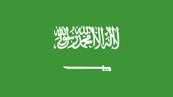 Seni Ilustrasi Desain Bendera Bangsa Dengan Simbol Negara Arab Saudi - Stok Vektor