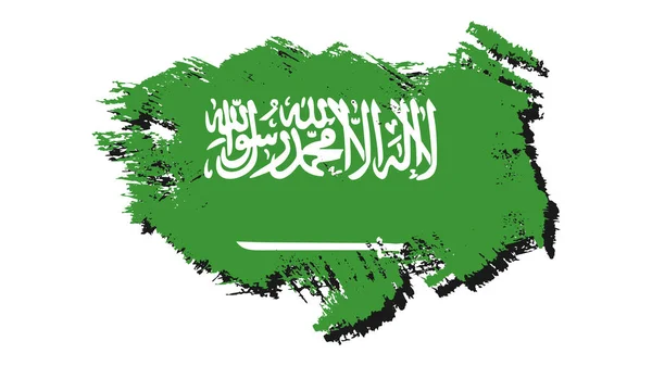 Arap Suudi Arabistan Işaret Sembollü Bayrağı Ile Sanat Tasarımı Ulusu — Stok Vektör