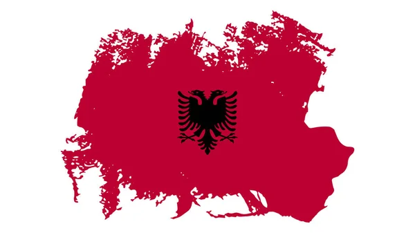 Art Illustration Design Nation Flagga Med Tecken Symbol Land Albanien — Stock vektor