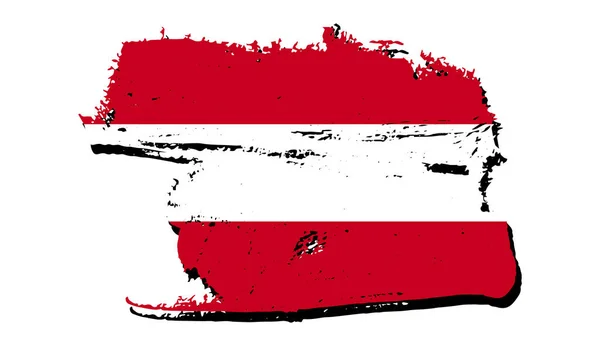 Art Illustration Desain Bendera Bangsa Dengan Simbol Negara Austria - Stok Vektor