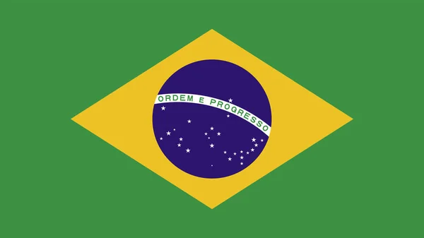ブラジルの記号国とアートイラストデザイン国旗 — ストックベクタ