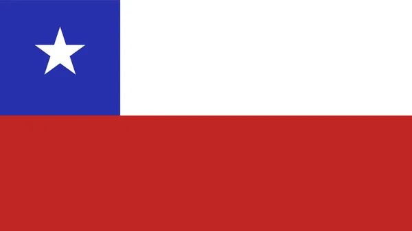 Флаг Страны Художественного Оформления Символом Страны Знака Чили — стоковый вектор