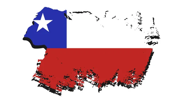 Art Illustration Desain Bendera Bangsa Dengan Simbol Negara Chile - Stok Vektor
