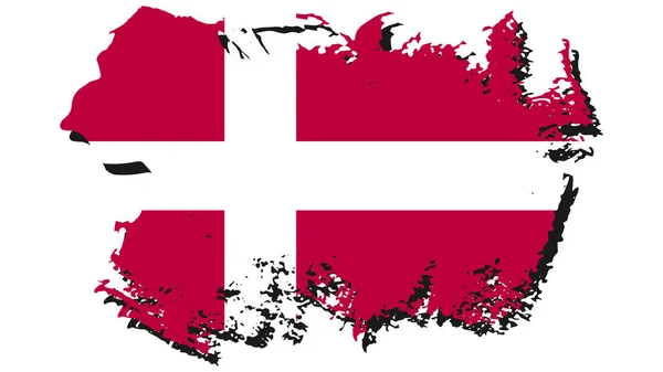 Art Illustration Σχέδιο Εθνική Σημαία Σύμβολο Χώρα Της Δανίας — Διανυσματικό Αρχείο