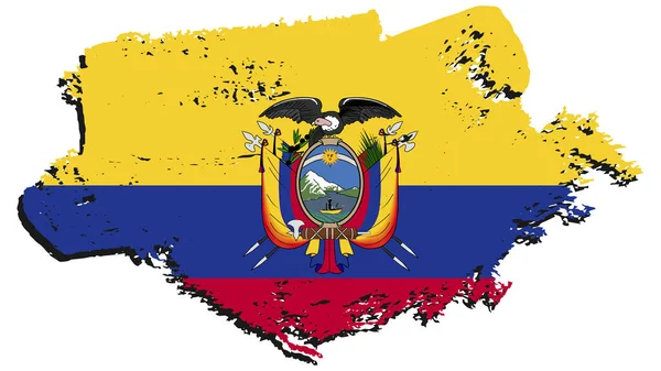 Art Illustration Diseño Bandera Nación Con Símbolo Signo País Ecuador — Archivo Imágenes Vectoriales