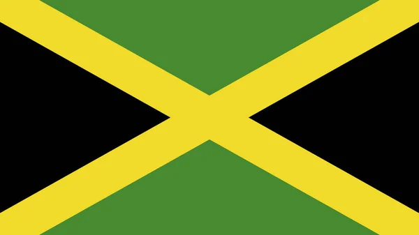 アートイラストデザイン ジャマイカの国の記号付き国旗 — ストックベクタ