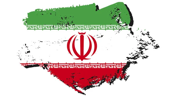 Art Illustration Desain Bendera Bangsa Dengan Simbol Negara Iran - Stok Vektor