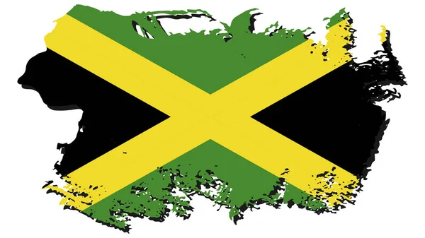 Art Illustration Design Nation Flagge Mit Zeichen Symbol Land Jamaika — Stockvektor