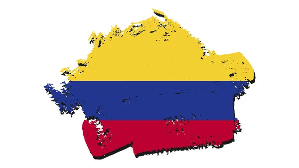 Kolombiya Nın Işaret Sembollü Bayrağı Ile Sanat Tasarımı Ulusu Bayrağı — Stok Vektör