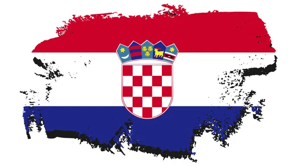 Hırvatistan Işaret Sembollü Bayrağıyla Sanat Tasarımı Ulusu Bayrağı — Stok Vektör