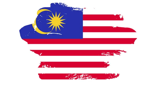 Art Illustration Desain Bendera Bangsa Dengan Simbol Negara Malaysia - Stok Vektor