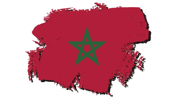 Art Illustration Ontwerp Natie Vlag Met Symbool Land Van Marokko — Stockvector