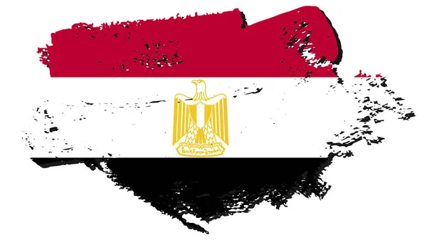 Art Illustration Desain Bendera Bangsa Dengan Simbol Negara Mesir - Stok Vektor