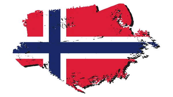 Arte Ilustración Diseño Bandera Nación Con Signo Símbolo País Noruega — Archivo Imágenes Vectoriales