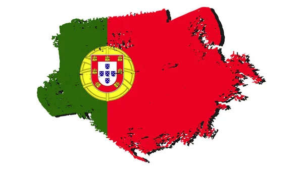 具有撕破效果符号符号国家葡萄牙的艺术图解设计国旗 — 图库矢量图片