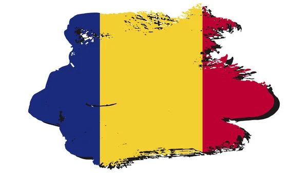 Art Illustration Projekt Koncepcja Płaski Kraj Flaga Symbol Kraju Rumunii — Wektor stockowy
