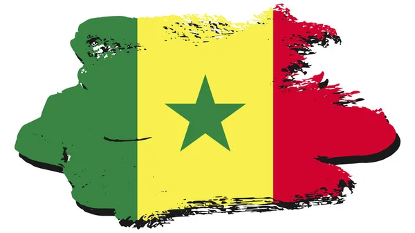 Arte Ilustração Design Bandeira Nação Com Símbolo Sinal País Senegal —  Vetores de Stock