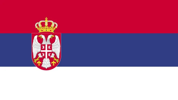 Art Illustration Projekt Flaga Narodu Symbolem Kraju Serbii — Wektor stockowy